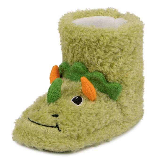 totes Kids Dino Boot Slippers Green Extra Image 3
